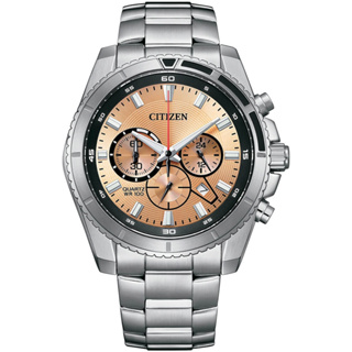 CITIZEN 星辰 Chronograph 三眼碼錶 計時尚男錶-玫瑰金44mm(AN8200-50X)