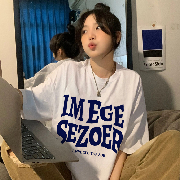 【CHAOO】 t恤 短袖 oversize 原宿風上衣 女生上衣 下半身失蹤 女生短袖 情侶裝 閨蜜裝 美式復古