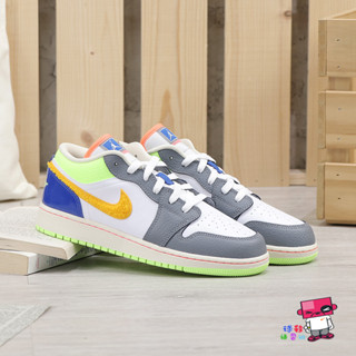 球鞋補習班 NIKE AIR JORDAN 1 LOW GS HOOPS 彩色 拼接 女鞋 AJ1 FB1835-181