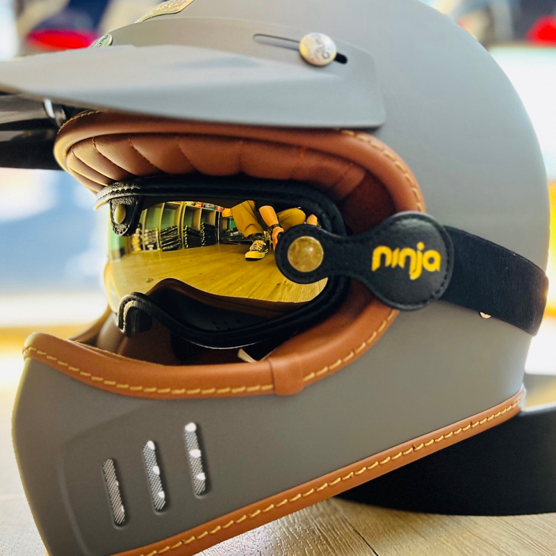 華泰 ninja 安全帽 山車帽 復古帽 專用 綁帶式 風鏡 鏡片