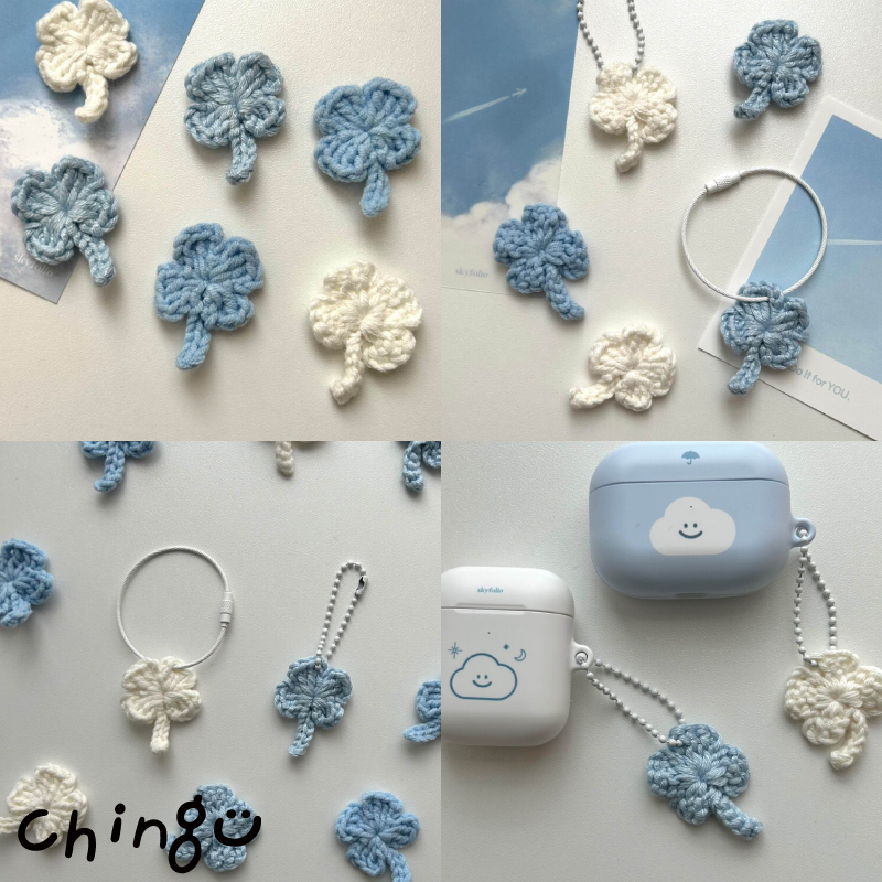 chingu_korea 韓國代購 skyfolio 微笑雲朵 雲朵周邊 幸運草 吊飾 鑰匙圈