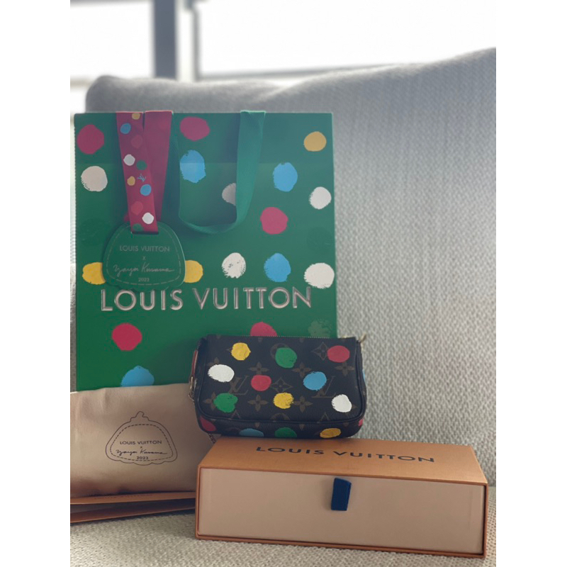 全新 全配 現貨 Lv Louis Vuitton 路易威登 x 草間彌生 點點 麻將包 小包 手提小包 肩背包 手提包