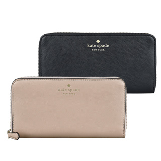 Kate Spade Marlee 燙印LOGO十字紋防刮牛皮12卡拉鍊長夾(多色)