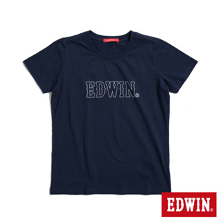 EDWIN 人氣復刻款 3M反光LOGO短袖T恤(丈青色)-女款