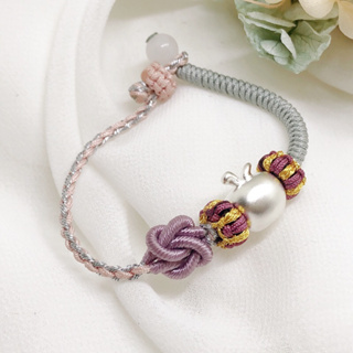 儒家寶寶👶🏻彌月銀飾 純銀手繩/999純銀 蘋果 編織手繩/手鍊 （紫）彌月 飾品 手鏈