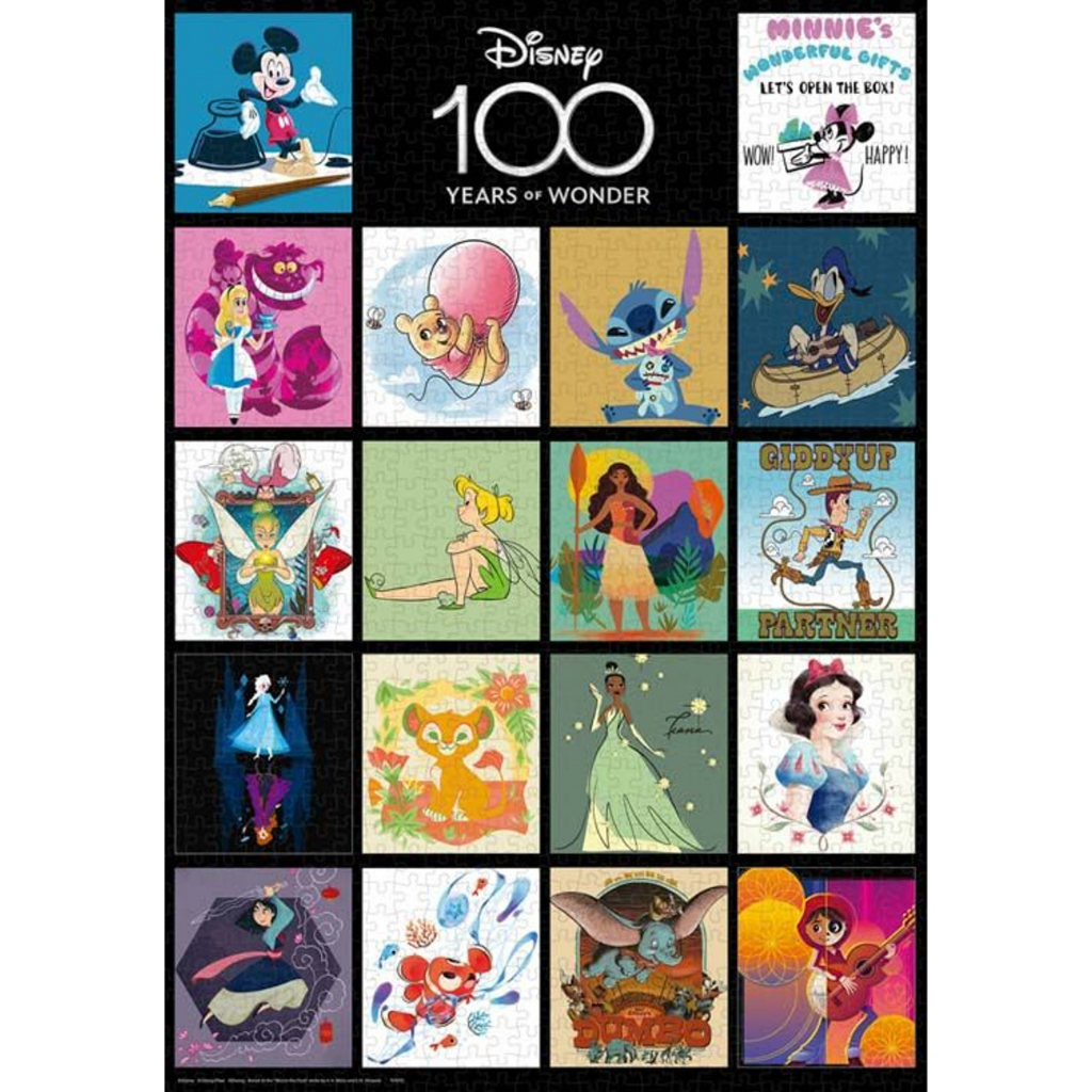 1000-011 油畫質感1000片日本進口拼圖 迪士尼 100周年經典動畫 米奇 史迪奇 小飛象 小熊維尼