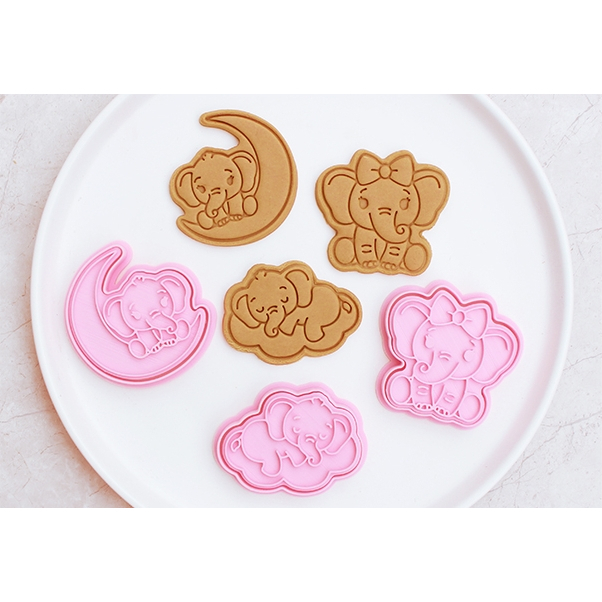可愛大耳小象寶寶 立體餅乾模具 糖霜餅乾模具 3D立體按壓餅乾模具