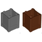 <樂高人偶小舖>正版 LEGO 二手 木箱 深灰 紅棕  2x2x2  箱子 鐵箱 鐵桶 4520307 4520638