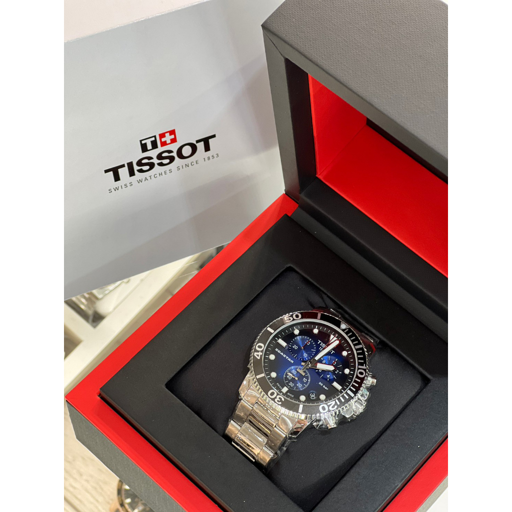 【全舜行】TISSOT SEASTAR1000石英錶 三眼藍底[T1204171104101]