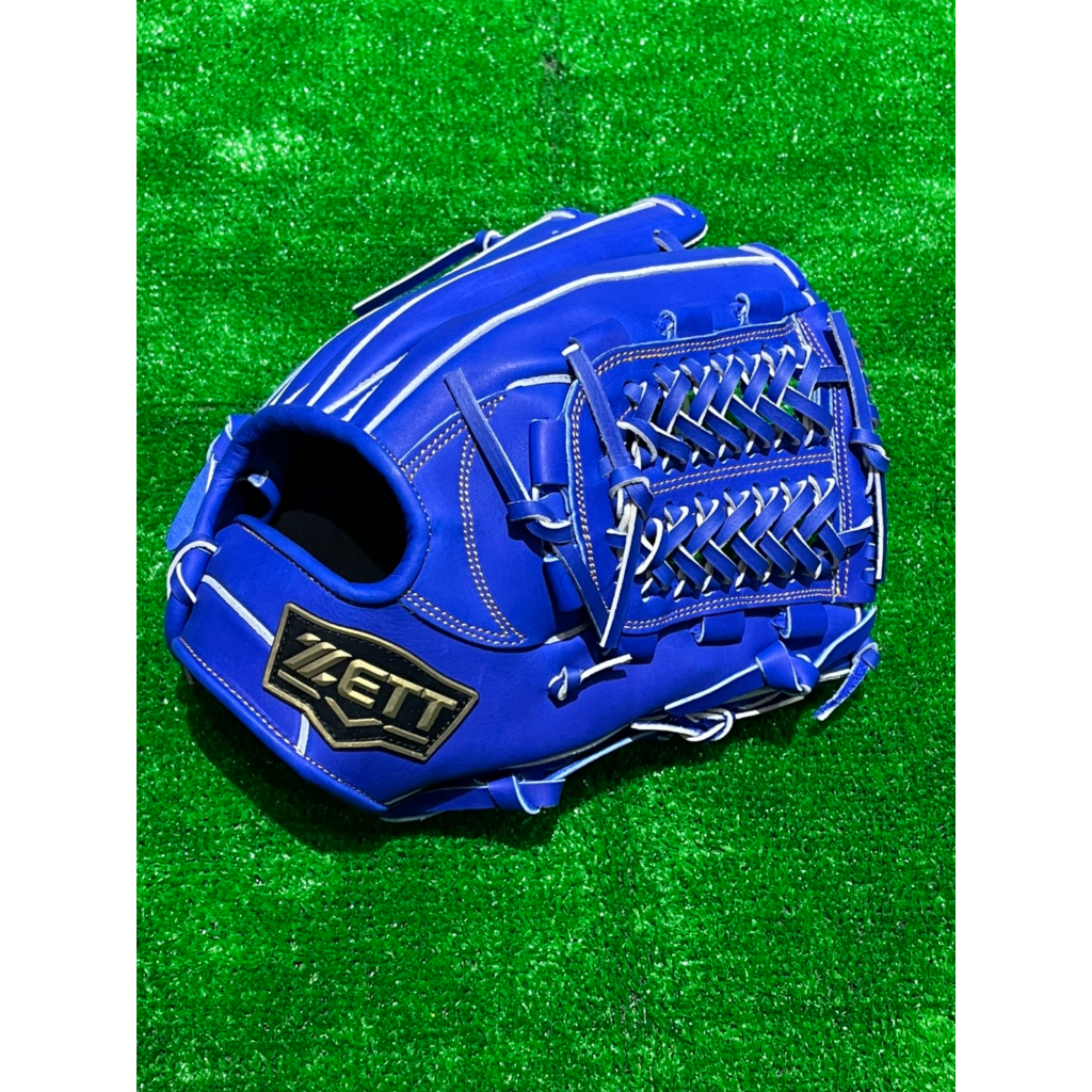 ZETT SPECIAL ORDER 訂製款棒壘球手套特價內野網L7檔12吋寶藍色