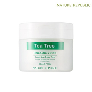 南他宿滿299免運 Nature Republic 三合一 清潔/毛孔/去角質 茶樹精華爽膚棉片 容量:50片