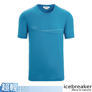 【紐西蘭 Icebreaker】男 美麗諾羊毛圓領短袖上衣 Tech Lite II.T恤_水藍_IB0A56N8