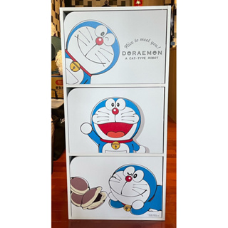 台灣製造-哆啦A夢三格 門櫃三層櫃收納櫃(正版授權)