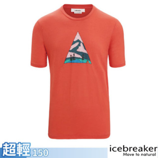 【紐西蘭 Icebreaker】男 美麗諾羊毛圓領短袖上衣 Tech Lite II.T恤_柚橘_IB0A56NI
