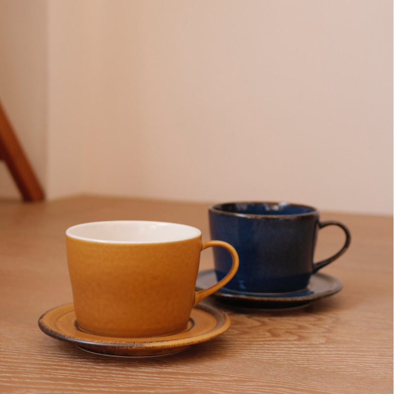 ⧐TAMAGOTO⧏日本製 miyama 北歐風素色咖啡杯盤組