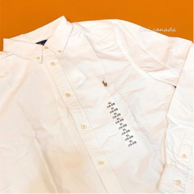 Polo Ralph Lauren 白色襯衫 (Logo:彩馬）青年款XL號 全新