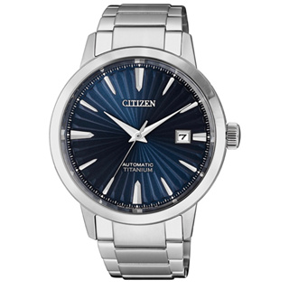 CITIZEN 星辰 鈦 自動上鍊機械手錶-藍x銀/40.5mm(NJ2180-89L)