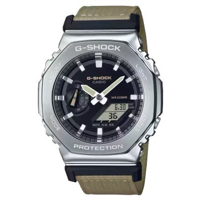 【柏儷鐘錶】CASIO G-Shock 農家橡樹 八角手錶 錆色金屬框 GM-2100C-5A