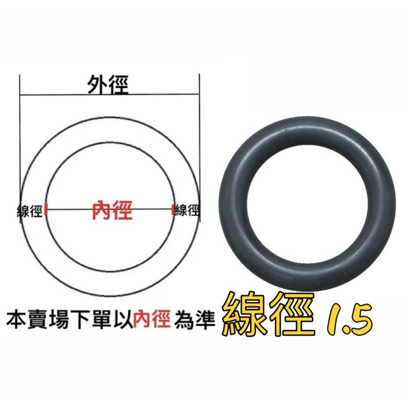 橡膠油封專賣『線徑1.5』內徑2~50mm 油環 O型環 O型圈 oring 防水 耐油 耐熱 臺灣製造 臺灣出貨