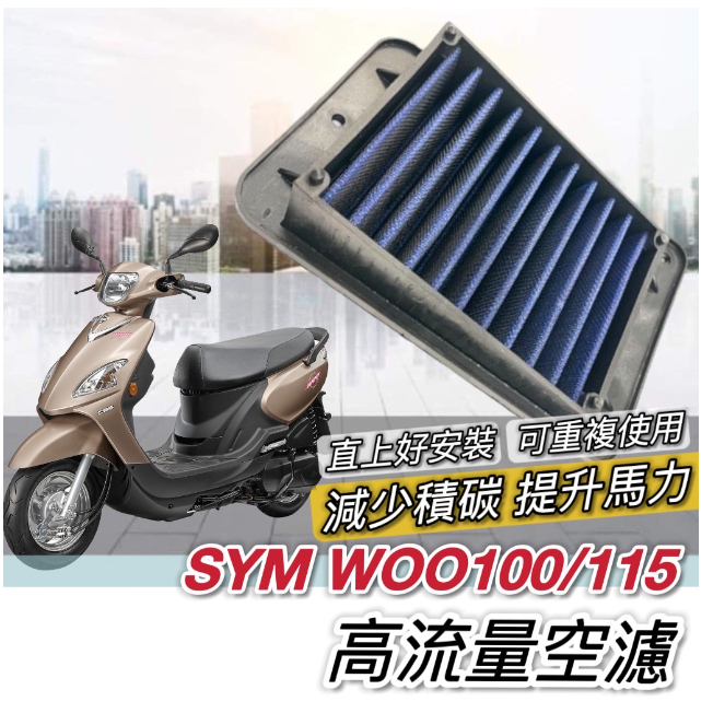 【現貨🔥保固 高流量】sym woo 空濾 woo115 100 三陽空濾 機車空濾 機車空氣濾清網 空氣濾網 空氣濾芯