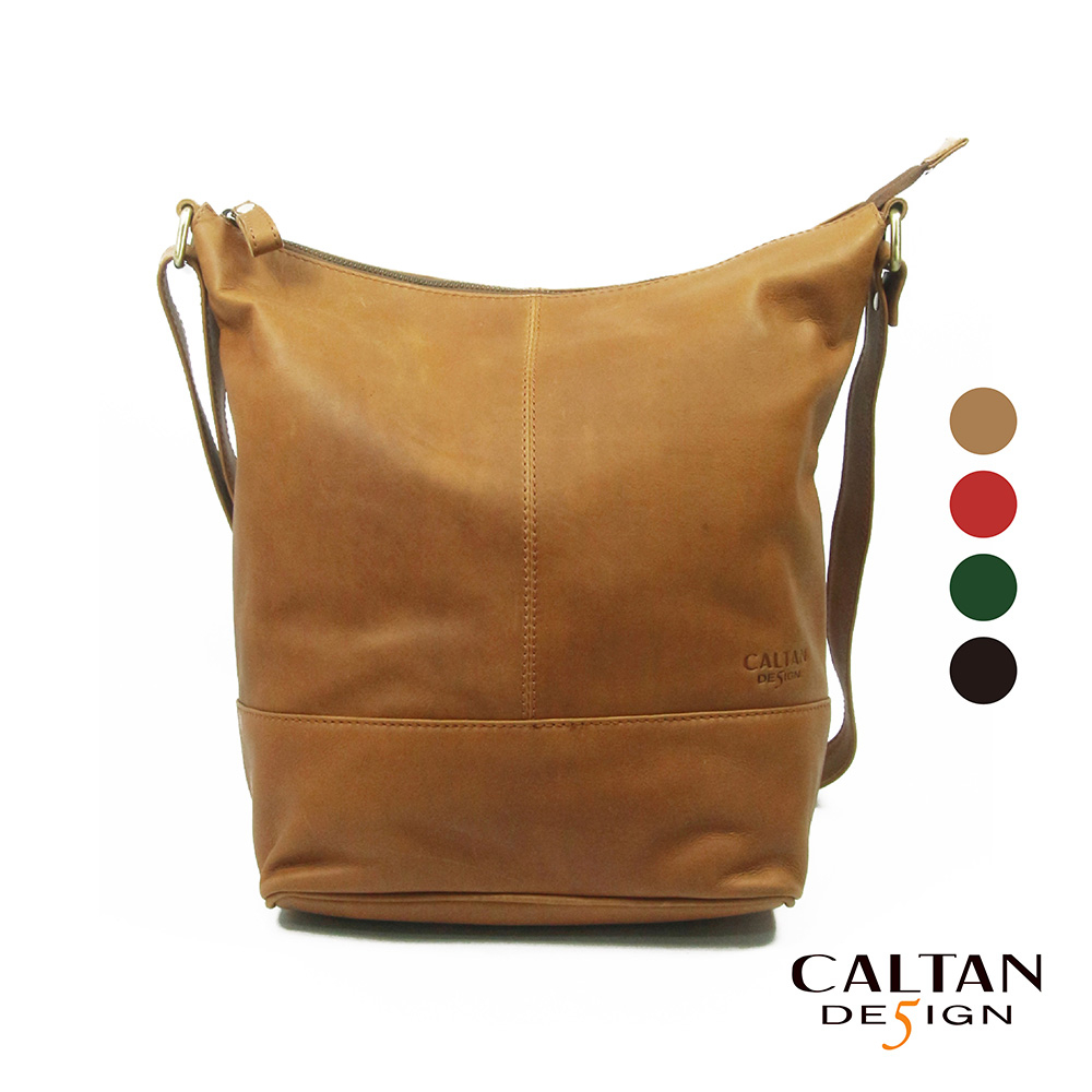 【CALTAN DESIGN】真皮/斜背包 | 韓風真皮休閒直立式水桶包 5264_四色