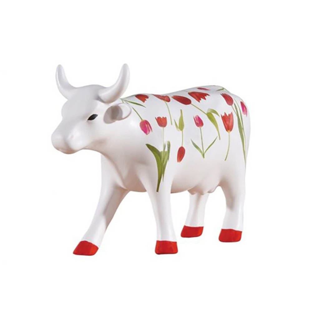 【瑞士 CowParade】彩繪牛 紅鬱金香《WUZ屋子-台北》彩繪牛 藝術品 公仔 雕像 收藏品 牛年 送禮 鬱金香