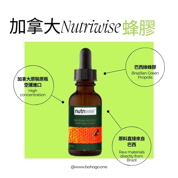 加拿大Nutriwise｜ 高濃度高效蜂膠(巴西綠蜂膠)無酒精30ml滴劑