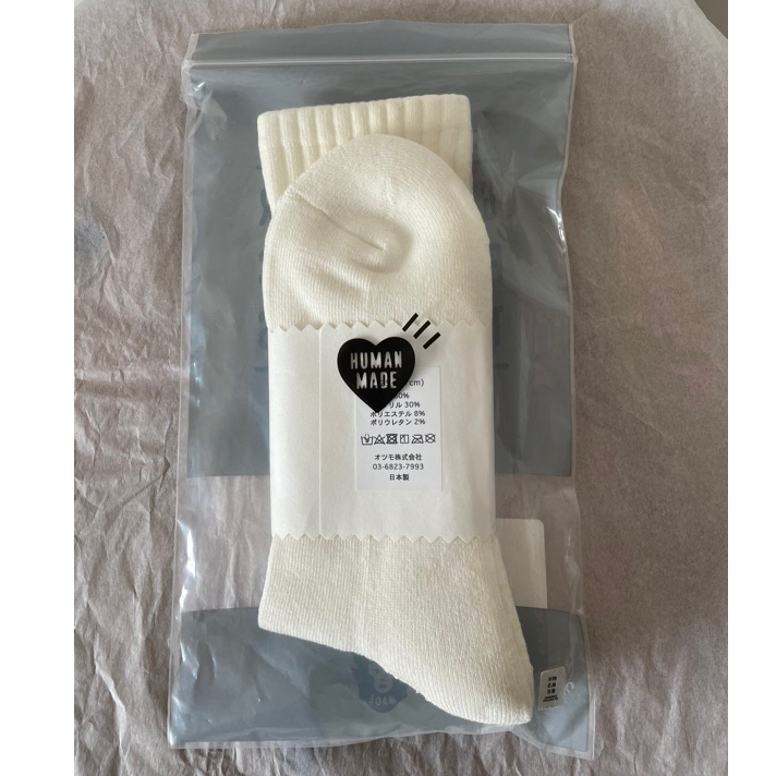 Human Made Pile Socks HM25GD084 襪子 長襪 白色 愛心 現貨 L號