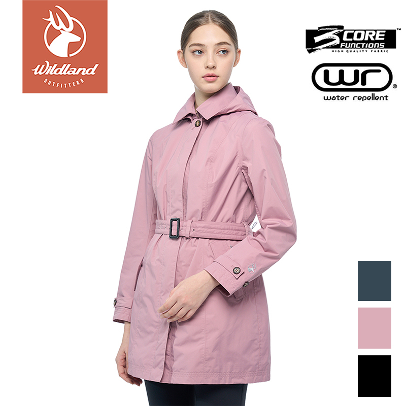 【Wildland 荒野】長版防水防風時尚外套 女 裸粉色 W2909-113 | 防水風衣外套