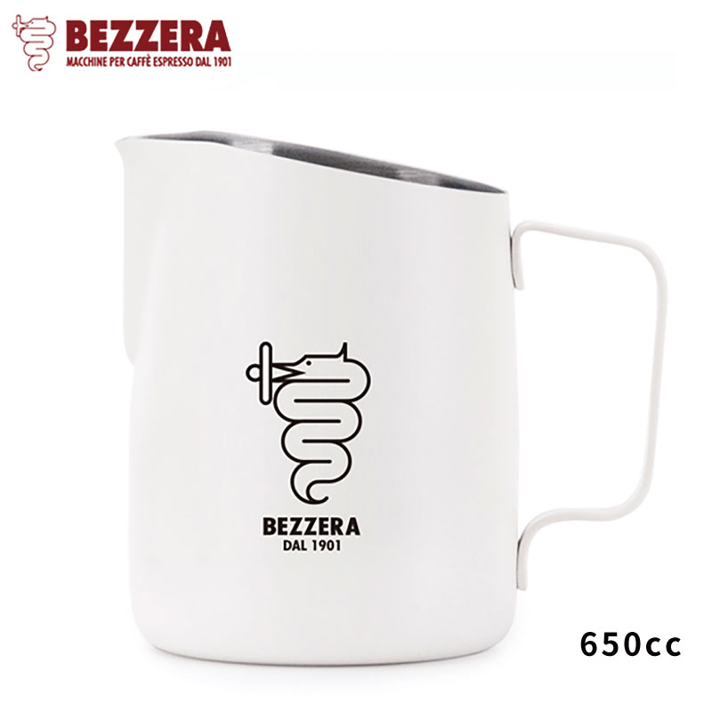 【BEZZERA貝澤拉】1503B斜口拉花杯/HC7110W-B(650cc/消光白/尖口) | Tiamo品牌旗艦館