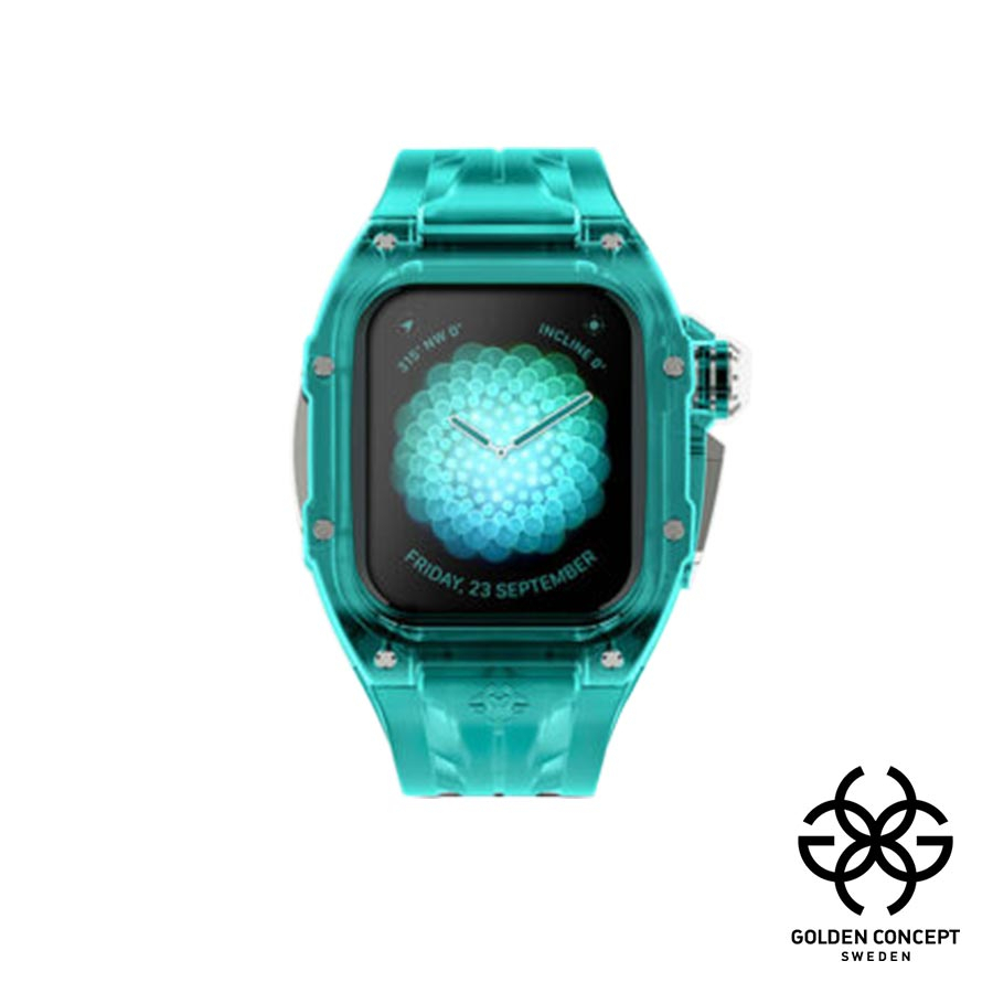 Golden Concept 錶殼 APPLE WATCH 45mm 薄荷綠矽膠錶帶 薄荷綠透明錶框 RSTR45-MT