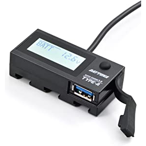 現貨Daytona 摩托車用USB TYPE-A電源 整合電壓錶功能及充電速率監測 QC3.0 18W  附裸把固定支架