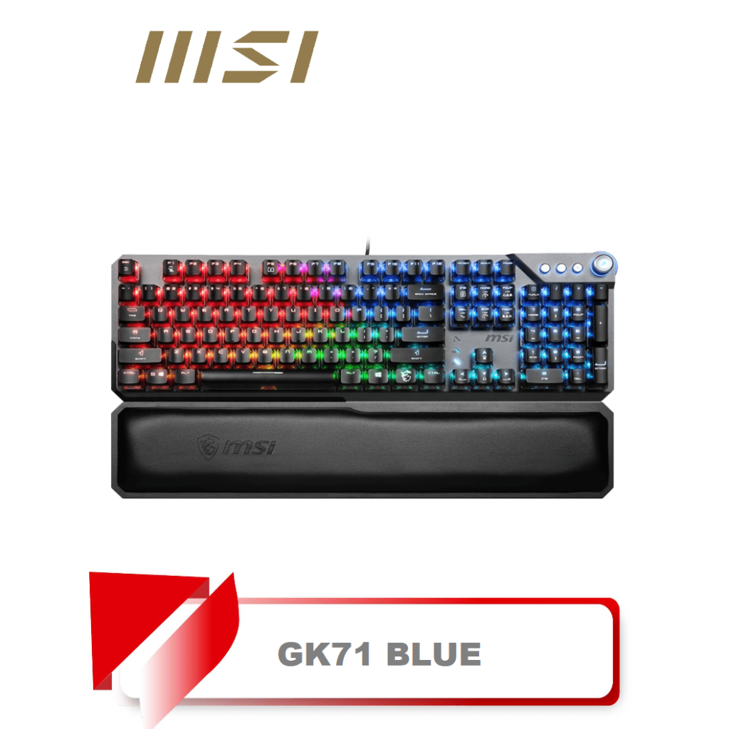 【TN STAR】MSI微星 VIGOR GK71 SONIC BLUE SWITCHES 青軸電競鍵盤/輕量化機械軸