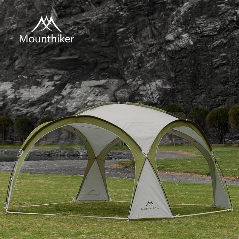 山之客白色綠色戶外露營穹頂帳篷圓形大天幕多人大容量涼蓬防雨防曬遮陽棚