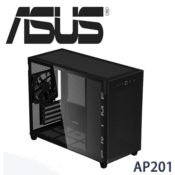 【MR3C】含稅 ASUS 華碩 Prime AP201 黑色 鋼化玻璃透側 Micro-ATX 電腦機殼