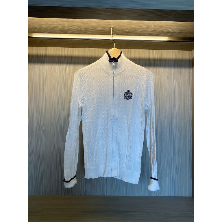 美國購入 Ralph Lauren 白色學園風 文氣書生款針織外套  M號 全新現貨