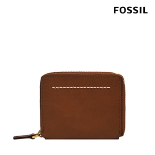 【FOSSIL】Westover 真皮拉鍊零錢包-咖啡色 ML4584210 (禮盒組附鐵盒)