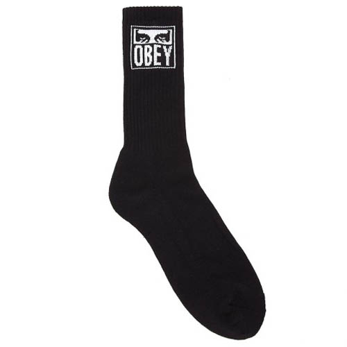 OBEY 100260141-BLK OBEY EYES ICON SOCKS 中筒襪 / 小腿襪 (黑色) 化學原宿