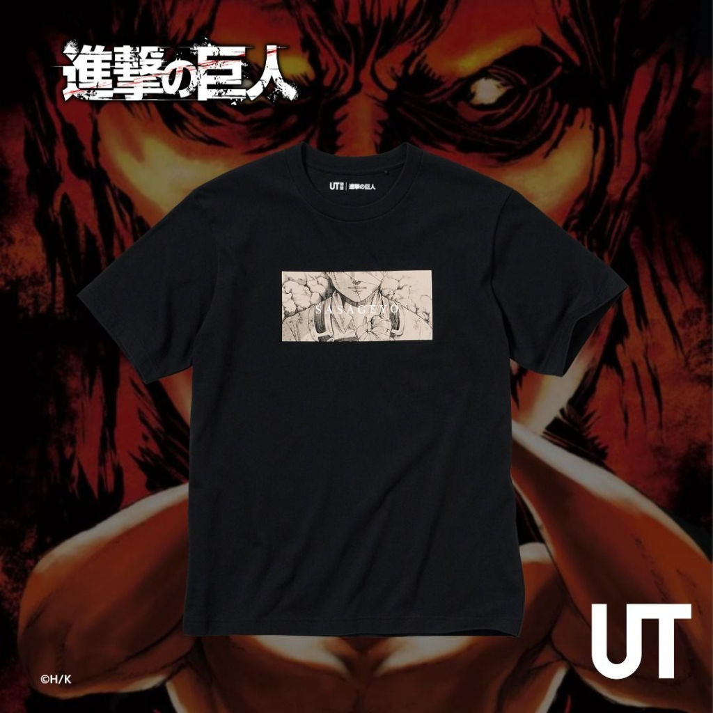 (日本5月連線代購) UNIQLO UT 聯名進擊的巨人衣服 服飾 正版授權T-SHIRT 黑色兵長款