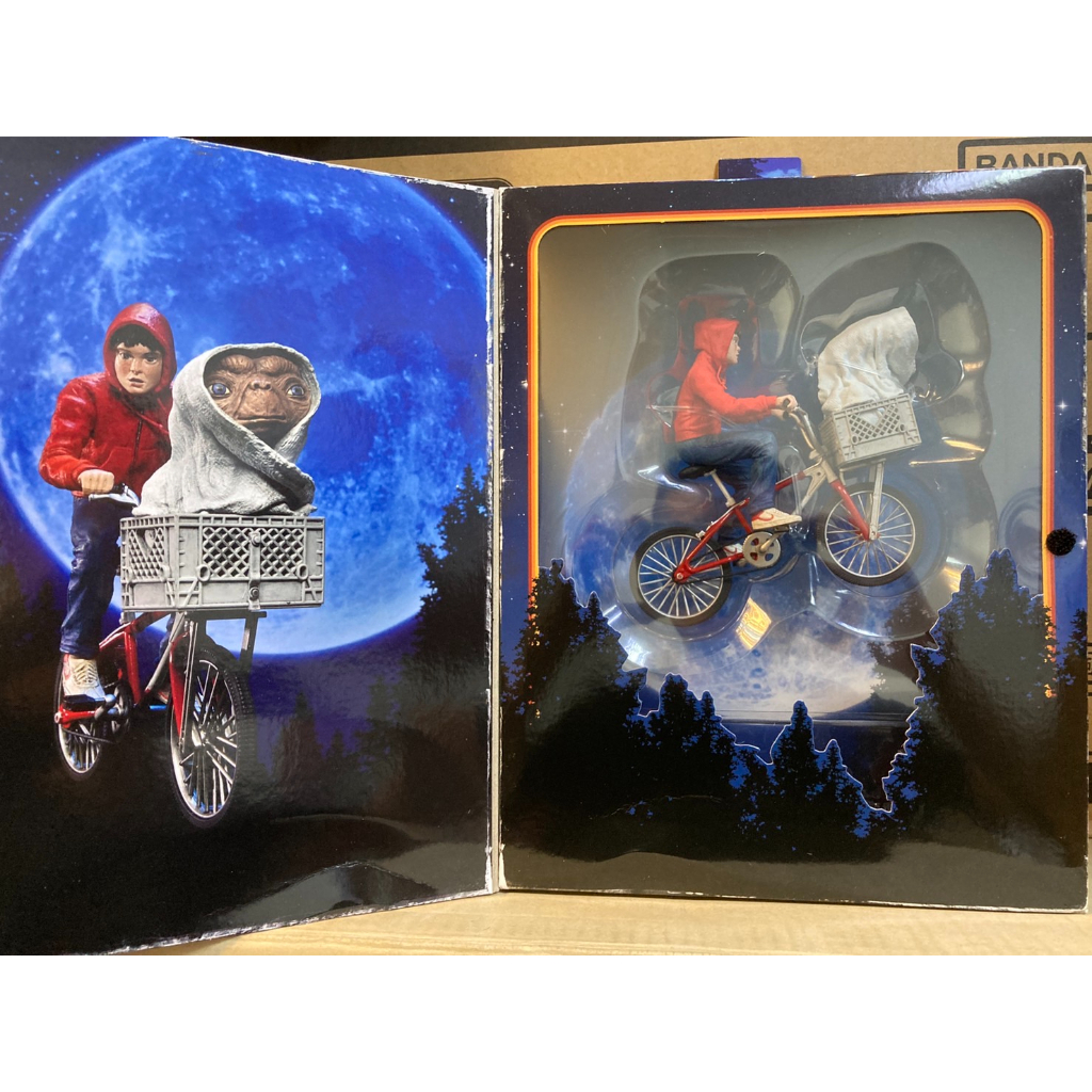 全新現貨 NECA 代理版 7吋 E.T.外星人 40週年 ET Elliott 埃利奧特 腳踏車 飛向月球場景組 可動