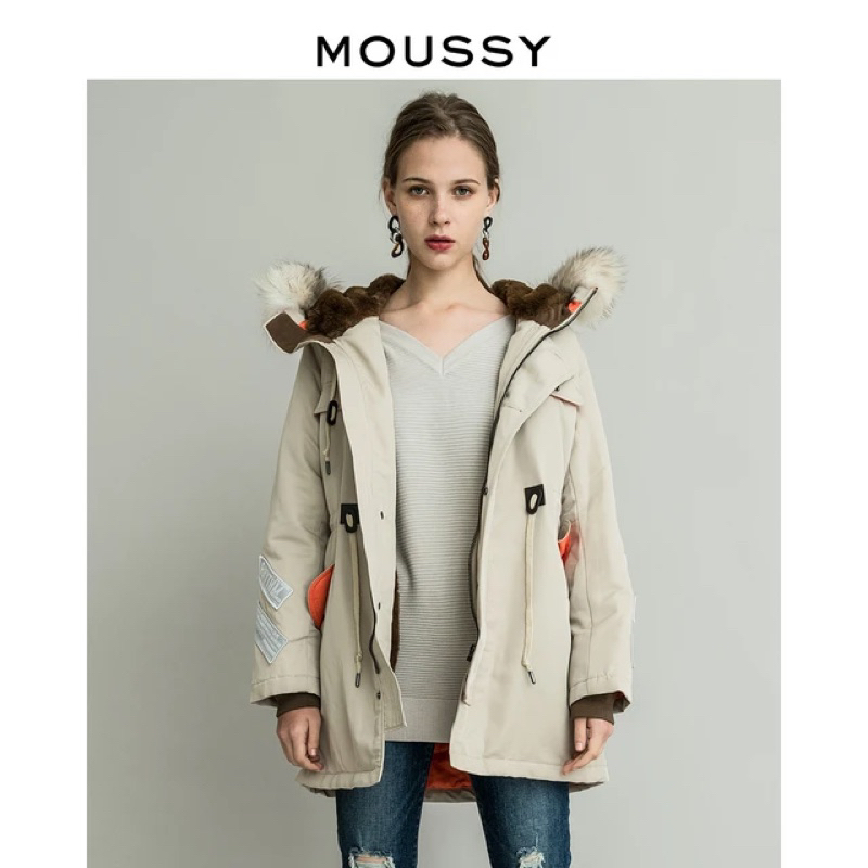 【現貨】日系 MOUSSY NOBORDER款 徽章N3B連帽外套 重工保暖外套 冬季大衣 風衣