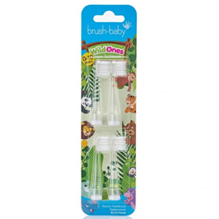 英國brush-baby WildOnes 聲波電動牙刷替換刷頭(充電式0-10歲)-4入