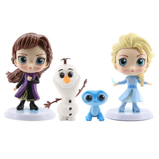 【臺灣現貨】清倉 冰雪奇緣 艾莎 安娜 ELSA 雪寶 Q版 可愛 公主 迪士尼 4款一組 模型 玩具 公仔 蛋糕 烘培