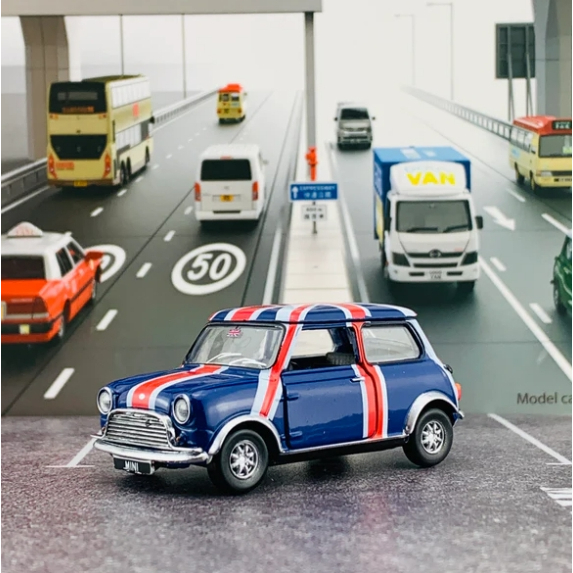 [玩三工作室] Tiny 微影 154 絕版 香港 Mini Cooper 藍色 迷你古巴 全英國旗車身 右駕