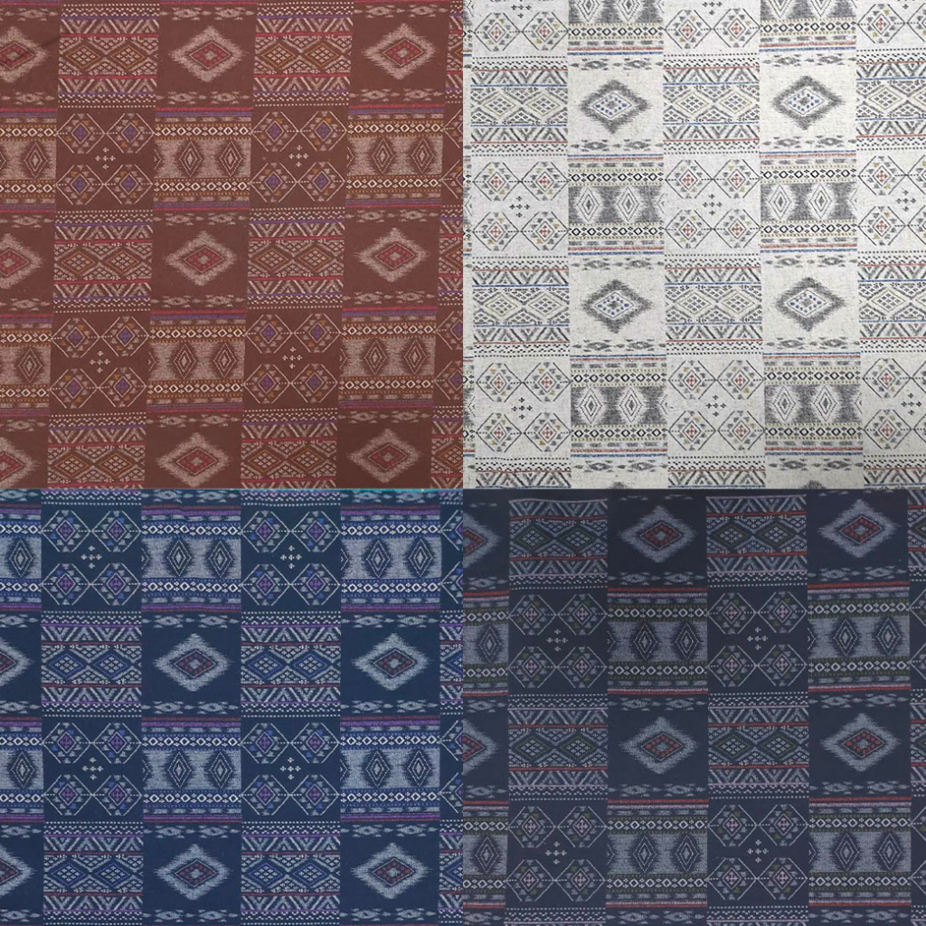 日本進口〈棉麻布〉民族風 菱形系列 布料 背景布 桌巾 桌布 花布 共4色