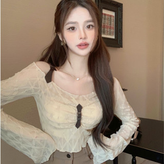 【西西比】辣妹上衣 夏天衣服 純欲風 短版上衣 長袖上衣 女生衣服 露肩上衣 內搭 打底衫 ins 風衣服 女生 T恤