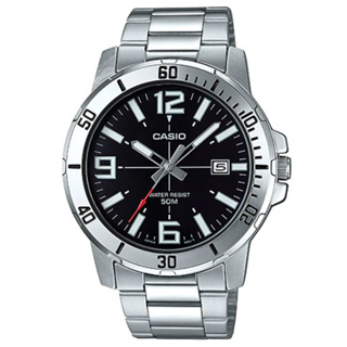 【CASIO】卡西歐 運動鋼帶錶-黑 防水50米 MTP-VD01D-1B 台灣卡西歐保固一年