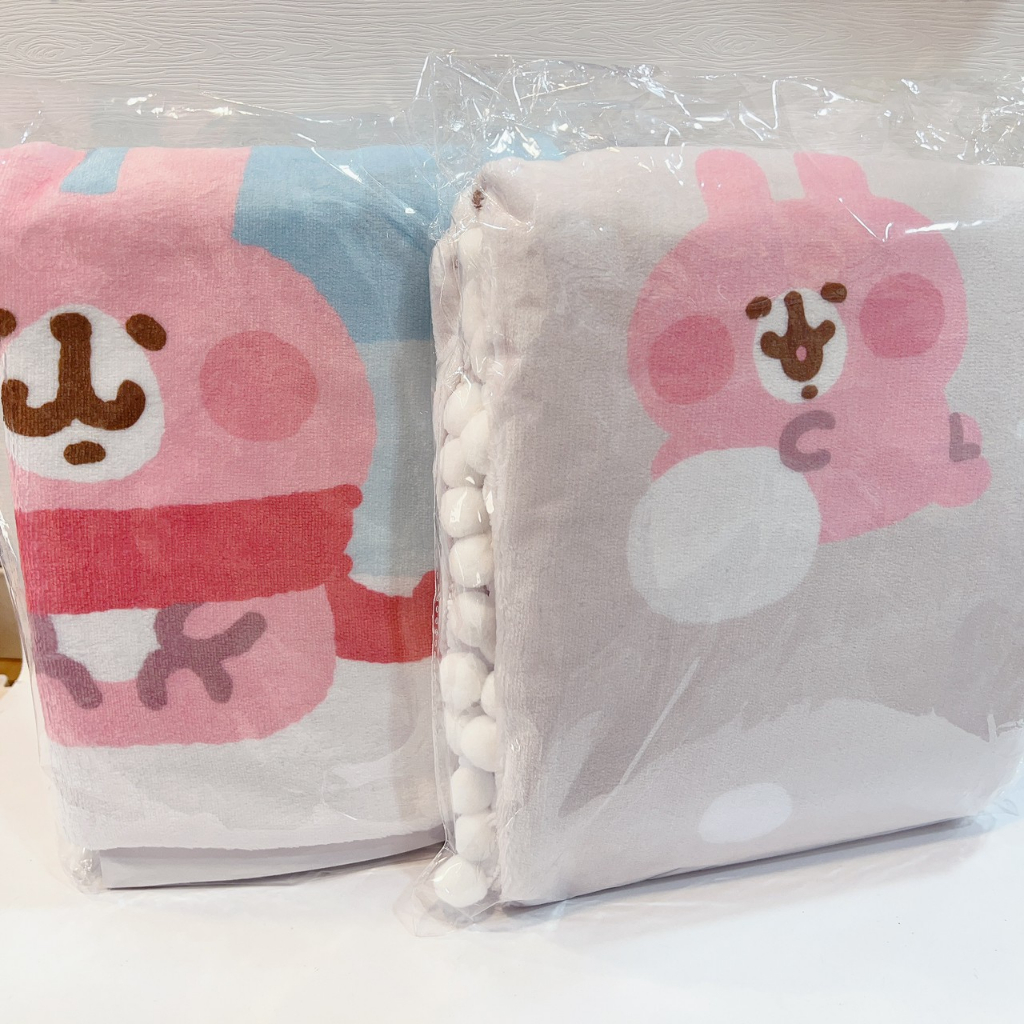 艾德雜貨 日本正版 卡娜赫拉 全新景品 冬季雪人毯毯 Kanahei 毯子 毛毯 冷氣毯 兔兔 P助