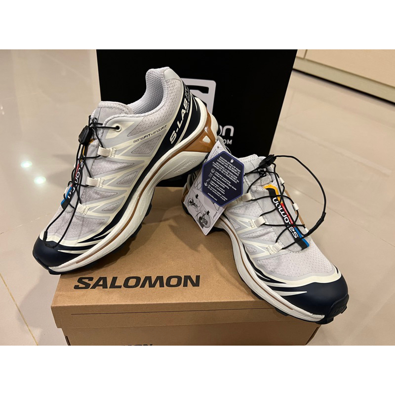 Salomon XT-6 月球岩灰/深寶石藍/橡膠棕