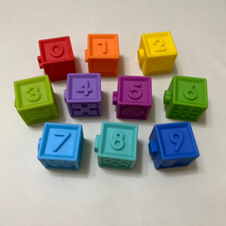 二手【小牛津】123捏疊樂-10入(安全軟積木-寶寶巧手玩具)